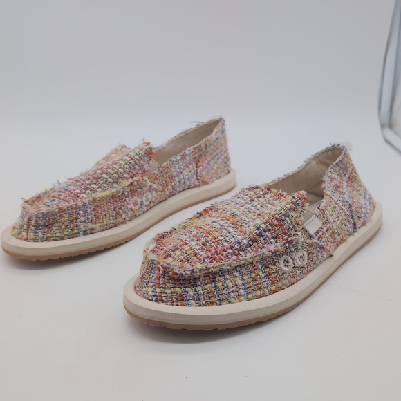 Sanuk Shoes - Sanuk Donna Summer Sz 9 Woven Colorful Tweed Slip-On Shoes